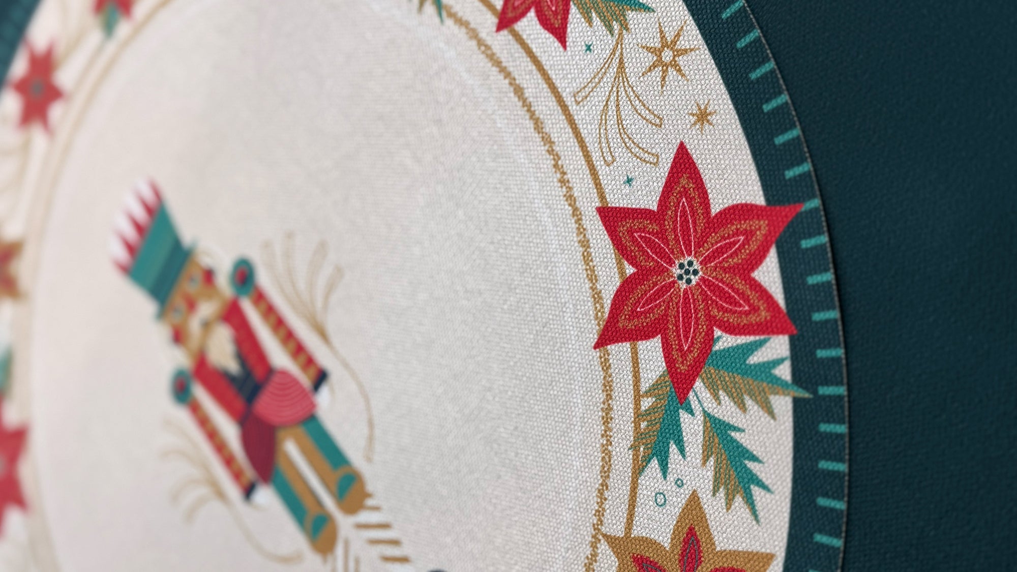 Round Nutcracker  (2 fabric placemats)